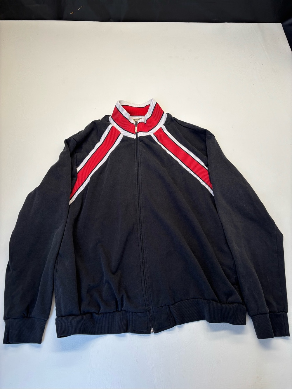 Vintage 90s black red striped jacket Size XL